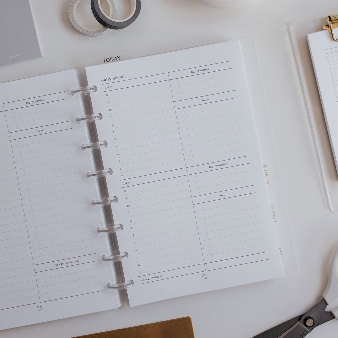 Daily Hourly (2 Days On 1 Page) Planner Inserts | Original Collection