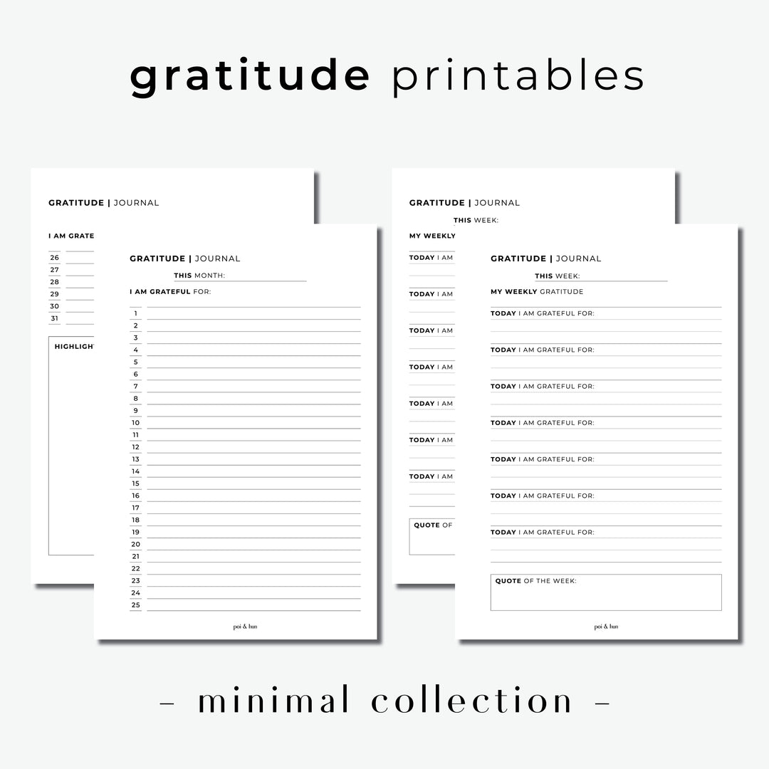 PRINTABLE // Gratitude Planner Insert // Minimal