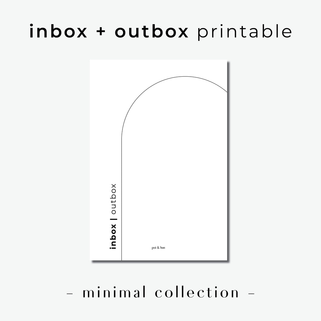 PRINTABLE // Inbox + Outbox Planner Dashboard // Minimal