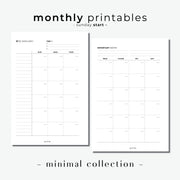 PRINTABLE // Monthly Planner Insert - MO2P // Minimal