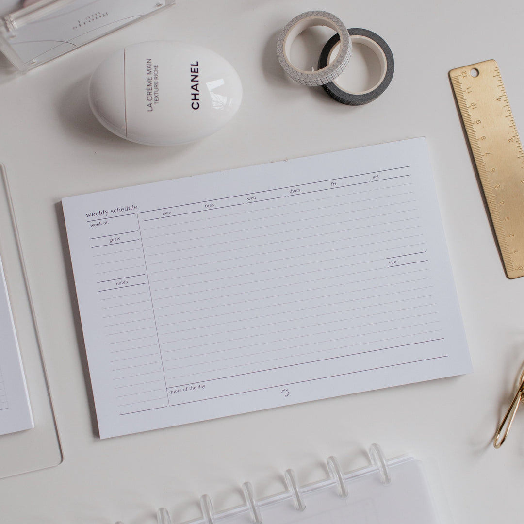 Weekly Schedule Notepad | Half Letter