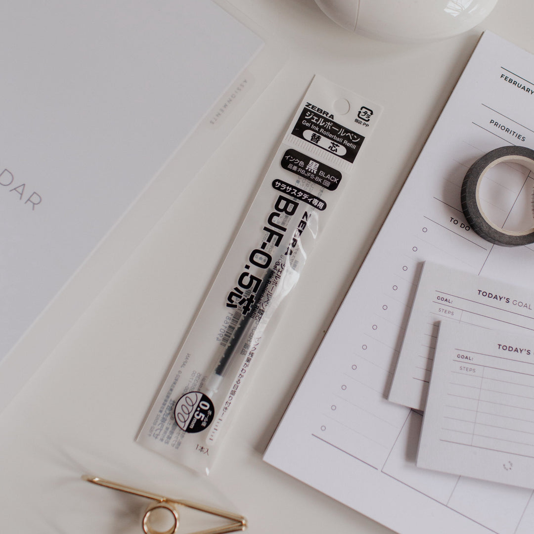Zebra Sarasa Study Gel Pen Refill (0.5mm) in Black
